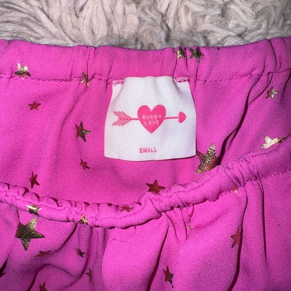 Buddy Love Hot Pink One-Shoulder Ruffle Dress with Star Accents Size Small - Picture 5 of 6